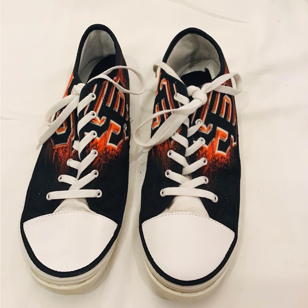 Kids Black & Orange Graphic Lace-Up Sneakers